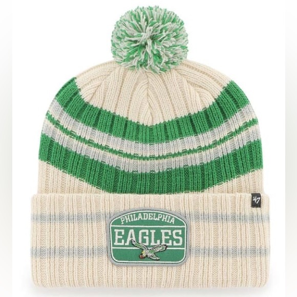 47 Other - 47’ Philadelphia Eagles Natural Retro Hone Patch Knit Hat NWT